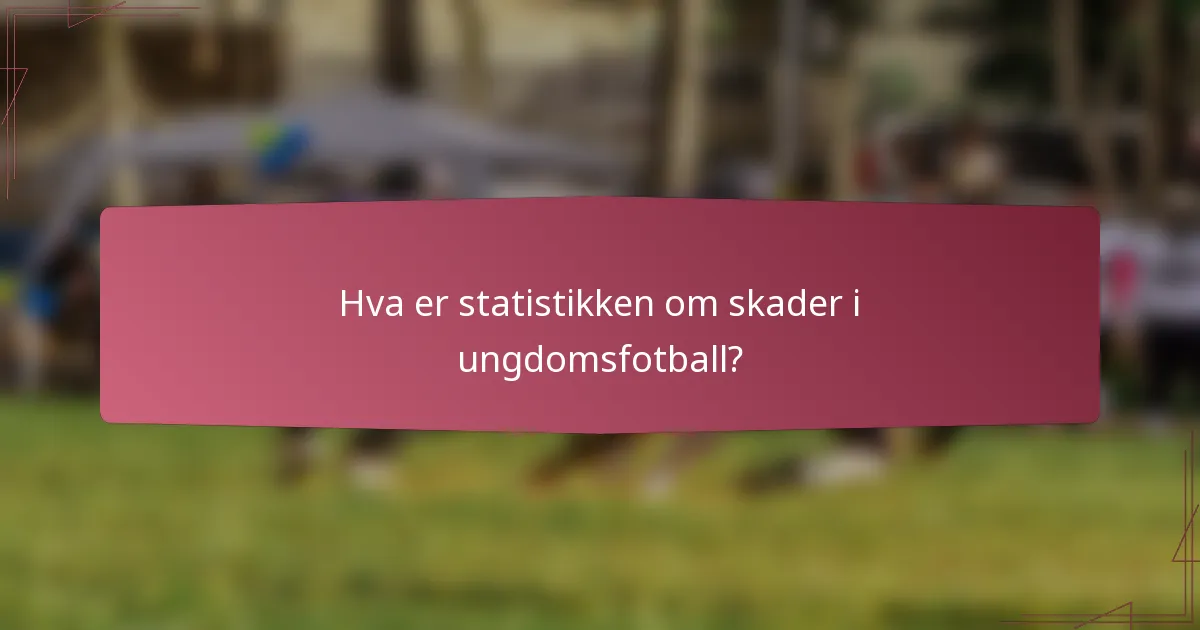Hva er statistikken om skader i ungdomsfotball?