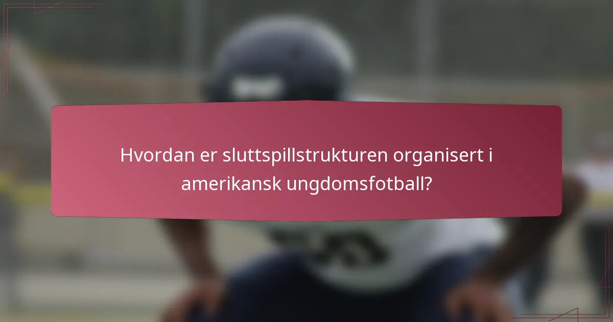Hvordan er sluttspillstrukturen organisert i amerikansk ungdomsfotball?